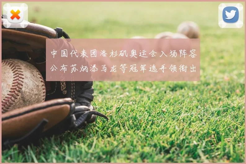 中国代表团洛杉矶奥运会入场阵容公布苏炳添马龙等冠军选手领衔出征